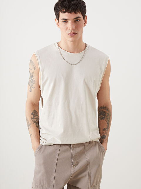 XSIDE Bisiklet Yaka Erkek Kolsuz Tişört - S55972Z8-YJL