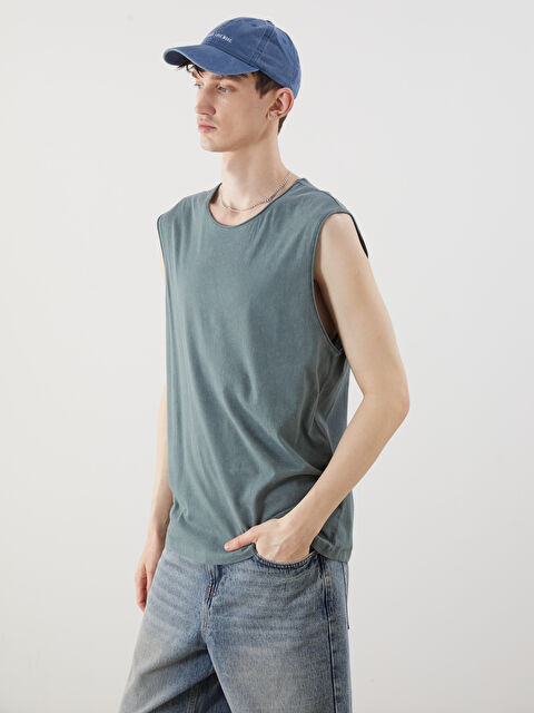 XSIDE Bisiklet Yaka Erkek Kolsuz Tişört - S55973Z8-H9D