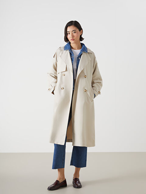 LCW Vision Ceket Yaka Kadın Trençkot - S55989Z8-VZD