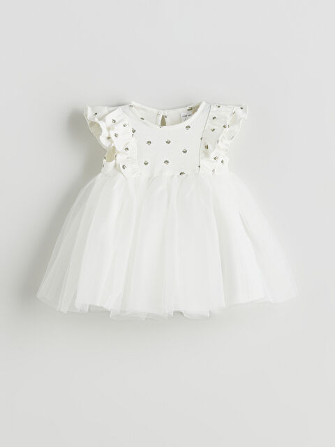 LCW baby Basic Dantel Tüllü Kız Bebek Elbise - S56009Z1-LRB