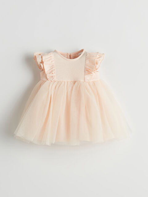 LCW baby Basic Dantel Tüllü Kız Bebek Elbise - S56009Z1-S6R