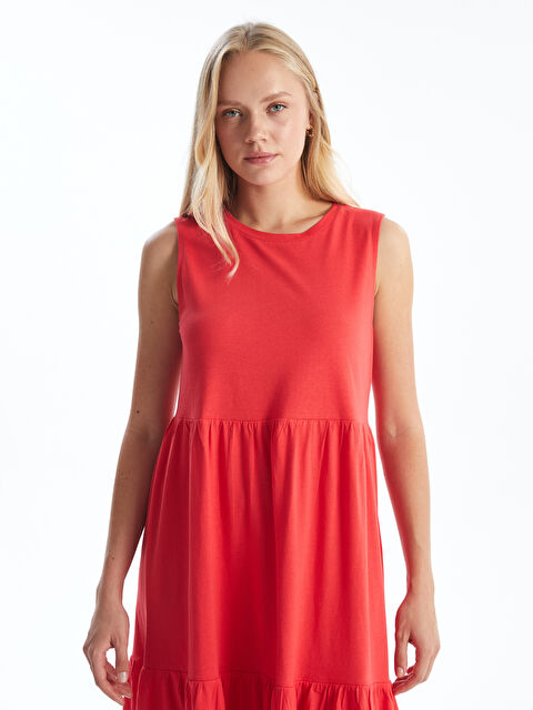 LCW Comfort Bisiklet Yaka Katkat Elbise