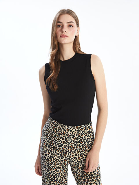 LCW Modest Crew Neck Textured Women's Body - S56032Z8-CVL