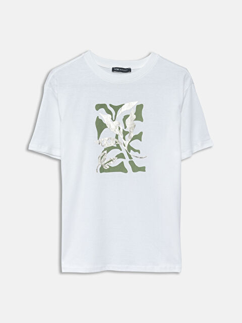 LCW Modest تي شيرت نسائي مطبوع برقبة دائرية - S56040Z8-Q6K