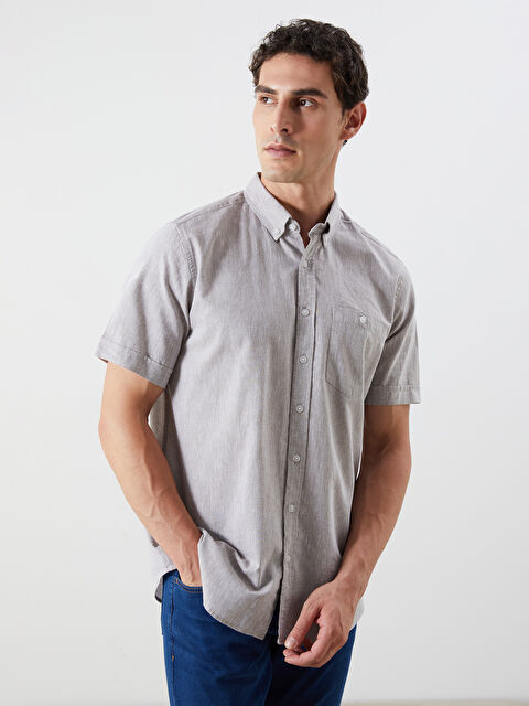 LCWAIKIKI Classic Regular Fit Keten Karışımlı Erkek Gömlek - S56053Z8-HAC