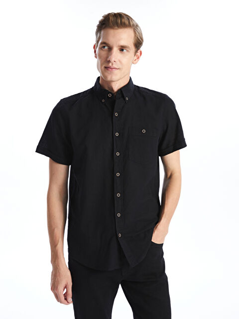 LCWAIKIKI Classic Regular Fit Keten Karışımlı Erkek Gömlek - S56053Z8-RQL