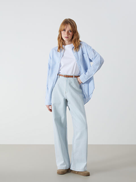 XSIDE High Waisted Belted Wideleg Women's Jeans - S56170Z8-F1P