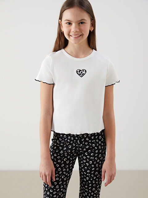 LCW Kids Bisiklet Yaka Kız Çocuk Tişört ve Tayt - S56191Z4-R9J