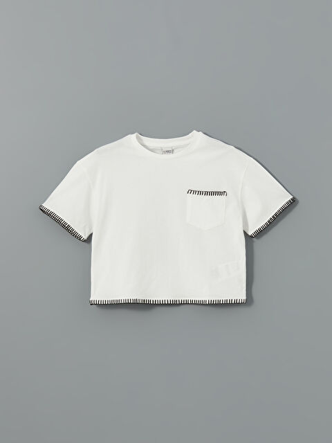 LCW Kids Bisiklet Yaka Cepli Kız Çocuk Tişört - S56193Z4-R9J