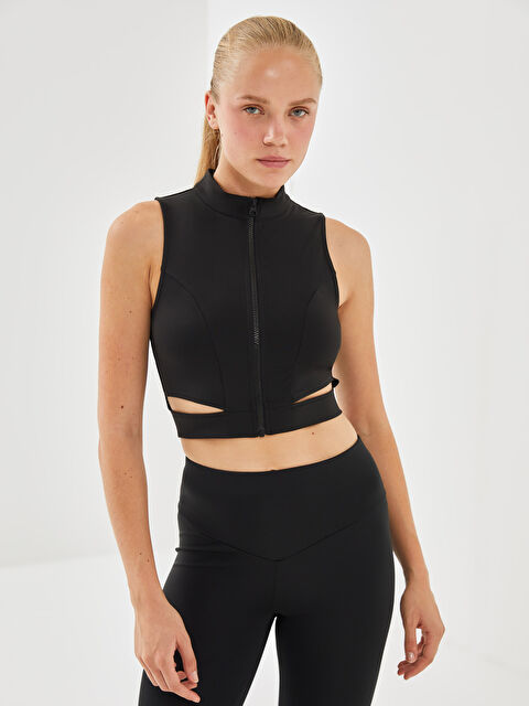 XSIDE ACTIVE تي شيرت رياضي ياقة عالية كروب نساء بلا كم - S56332Z8-CVL