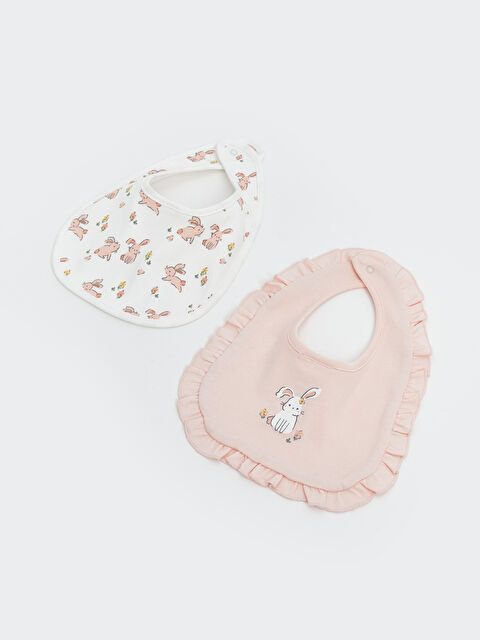 LCW baby Baskılı Kız Bebek Mama Önlüğü 2'li - S56449Z1-FXW