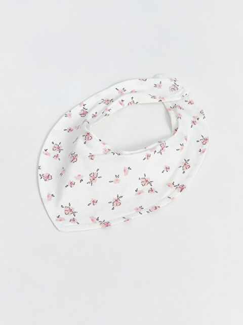 LCW baby Çiçek Desenli Kız Bebek Mama Önlüğü - S56455Z1-LRA