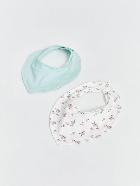 LCW baby Baskılı Kız Bebek Mama Önlüğü 2'li - S56456Z1-LRA