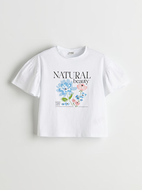 LCW Kids Crew Neck Floral Girls' T-Shirt - S56464Z4-Q6K
