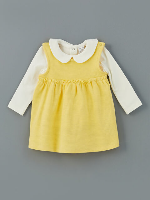 LCW baby Bebe Yaka Kız Bebek Bluz ve Elbise 2'li - S56522Z1-FTT