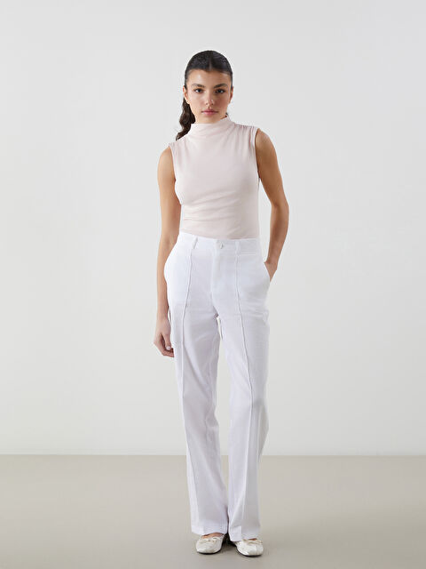 LCW Vision Keten Karışımlı Kadın Pileli Pantolon - S56563Z8-R9J