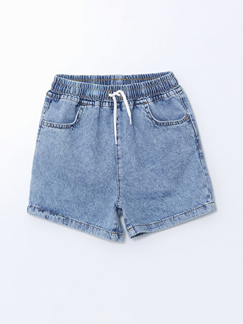 LCW Kids Beli Lastikli Kız Çocuk Jean Şort - S56567Z4-SHK