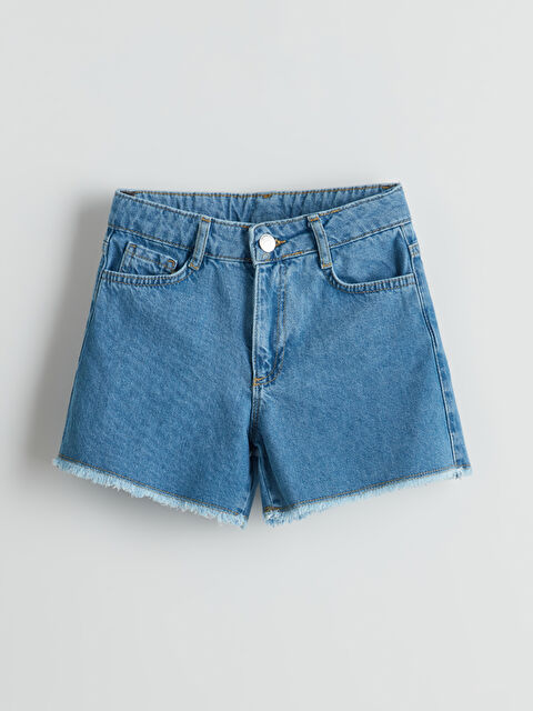 LCW Kids Beli Ayarlanabilir Lastikli Kız Çocuk Jean Şort - S56576Z4-SHK