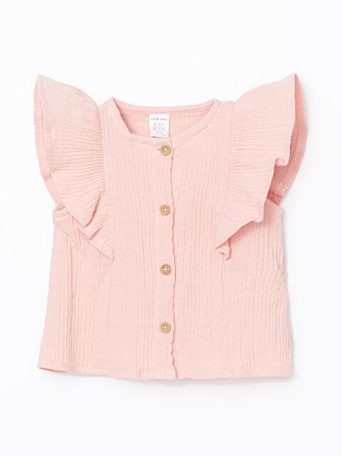 LCW baby Bisiklet Yaka Fırfır Detaylı Basic Kız Bebek Gömlek - S56765Z1-VAW