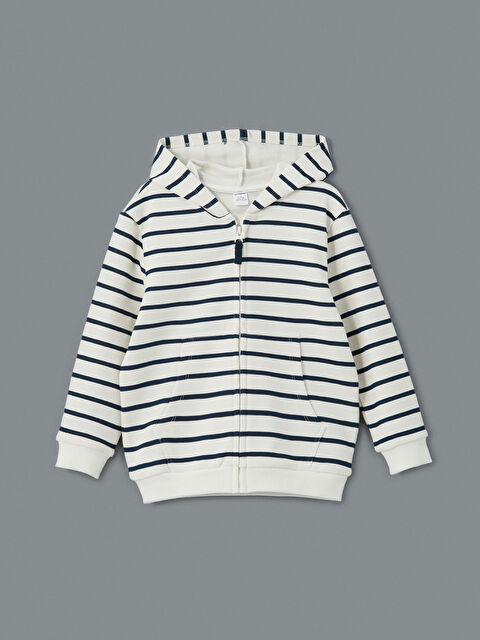 LCW Kids Kapüşonlu Erkek Çocuk Fermuarlı Sweatshirt - S56798Z1-LRA