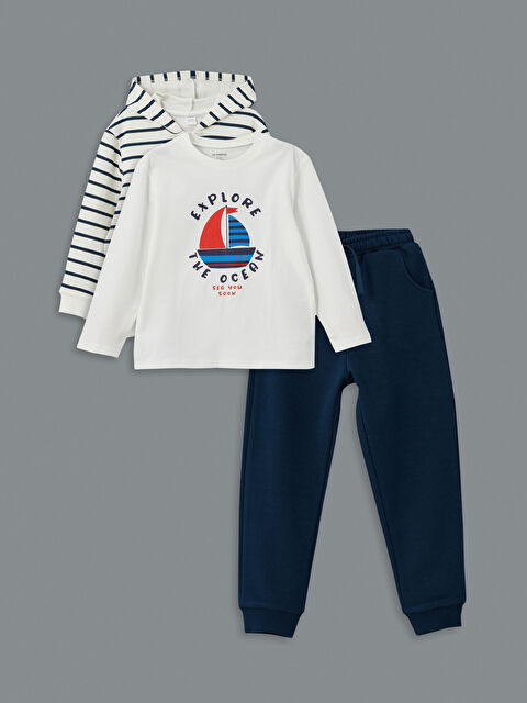 LCW Kids Bisiklet Yaka Baskılı Erkek Çocuk Takım 3'lü - S56799Z1-LRA