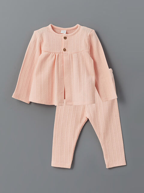 LCW baby Bisiklet Yaka Baskılı Kız Bebek Tişört - S56832Z1-FDU