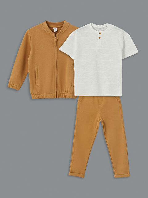 LCW Kids Kolej Yaka Erkek Çocuk Fermuarlı Sweatshirt - S56839Z1-FKU