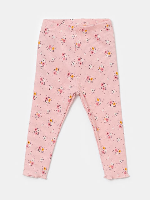 LCW baby Beli Lastikli Çiçekli Kız Bebek Tayt - S56854Z1-LT9