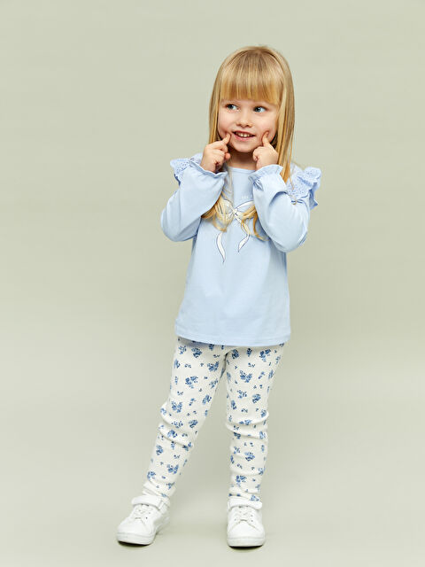 LCW baby Kurdele Detaylı Kız Bebek Bluz ve Tayt 2'li - S56858Z1-SYM
