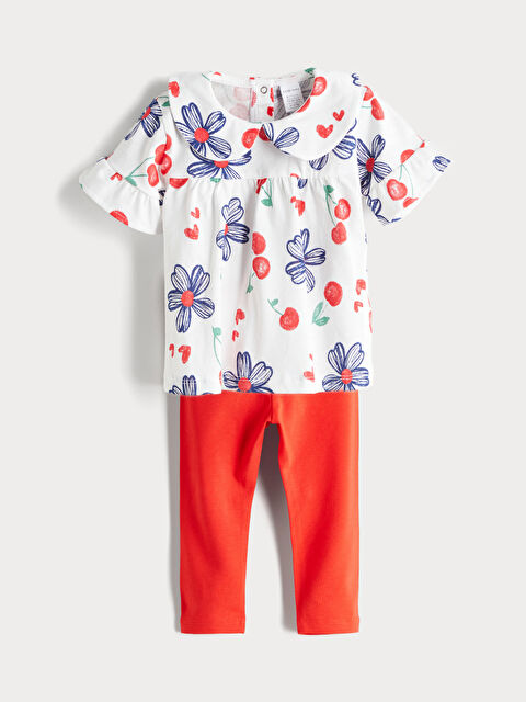 LCW baby Bebe Yaka Çiçekli Kız Bebek Bluz - S56863Z1-LRA