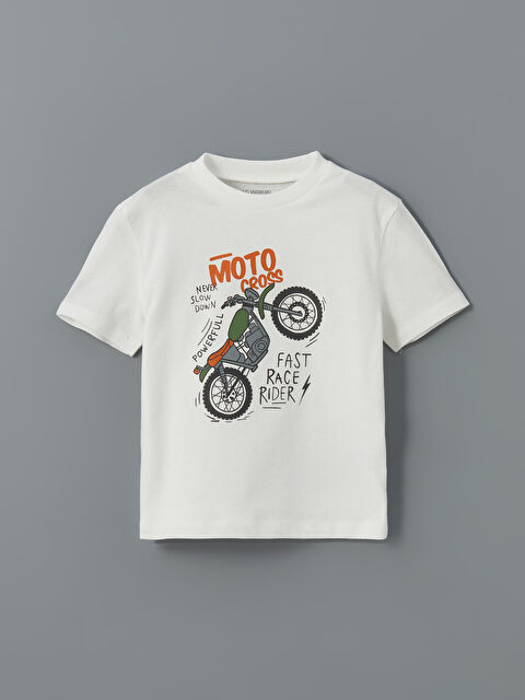 LCW Kids Bisiklet Yaka Baskılı Erkek Çocuk Tişört - S56902Z1-R9J
