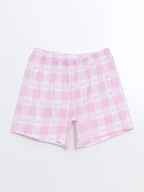 LCW Kids Beli Lastikli Barbie Baskılı Kız Çocuk Pijama Şort - S56941Z4-LU8