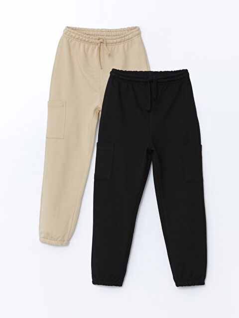 LCW Kids Beli Lastikli Basic Erkek Çocuk Jogger Eşofman Alt 2'li - S56968Z1-CVL