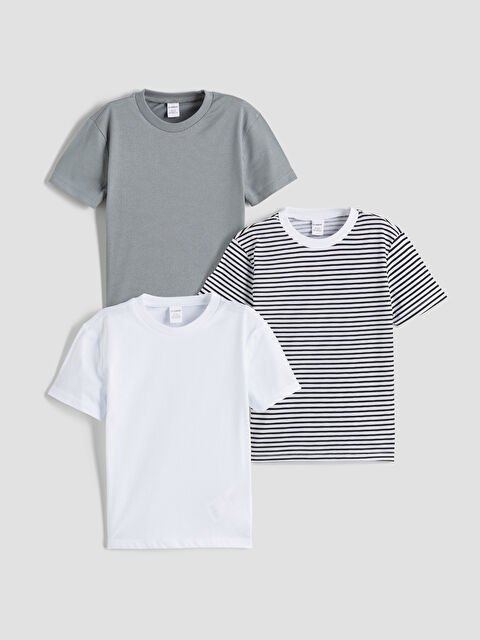 LCW Kids Bisiklet Yaka Basic Erkek Çocuk Tişört - S56979Z1-Q6K