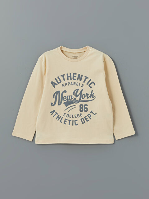 LCW Kids Bisiklet Yaka Baskılı Erkek Çocuk Tişört - S56993Z1-FUP