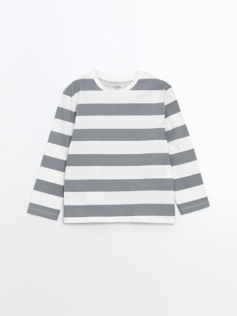 LCW Kids Bisiklet Yaka Çizgili Erkek Çocuk Tişört - S56993Z1-LFY