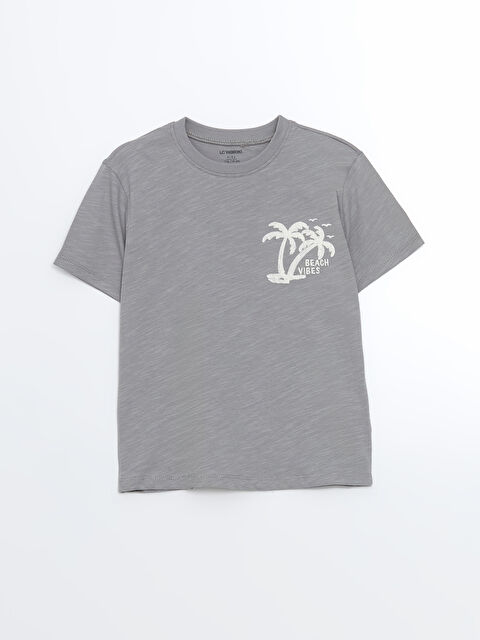 LCW Kids Bisiklet Yaka Baskılı Erkek Bebek Tişört - S56995Z1-GSE