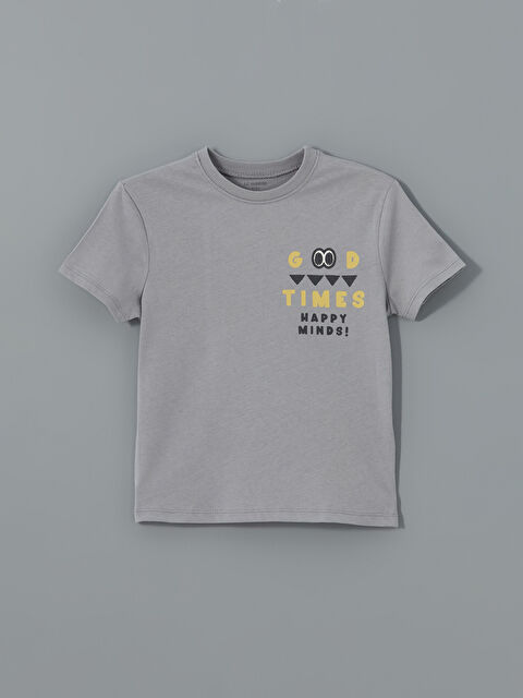 LCW Kids Bisiklet Yaka Baskılı Erkek Çocuk Tişört - S56997Z1-GSE