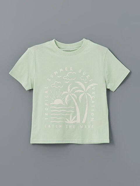 LCW Kids Bisiklet Yaka Baskılı Erkek Çocuk Tişört - S57001Z1-FVR