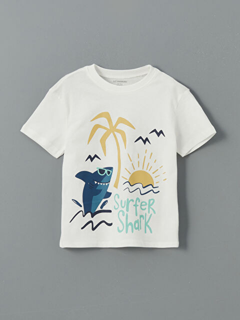 LCW Kids Bisiklet Yaka Baskılı Erkek Çocuk Tişört - S57001Z1-R9J