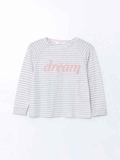 LCW DREAM Bisiklet Yaka Nakışlı Kadın Pijama Üst - S57017Z8-LFC