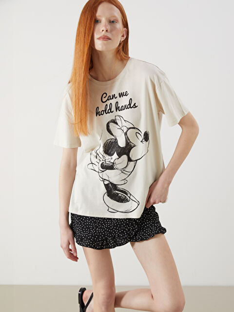 XSIDE T-shirt à col rond imprimé Minnie Mouse pour femmes - S57081Z8-FF7