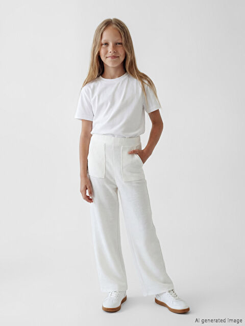 LCW Kids Beli Lastikli Kız Çocuk Tüvit Pantolon