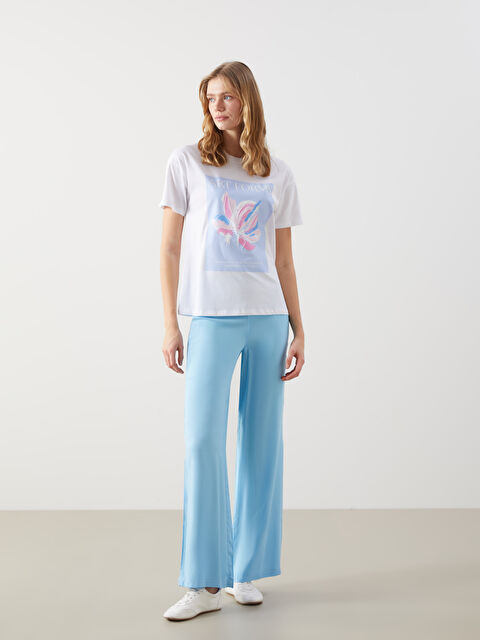 LCW Vision Elastic Waist Wide Leg Women's Trousers