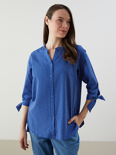 LCW Grace Çizgili Poplin Kadın Gömlek - S57163Z8-LEJ