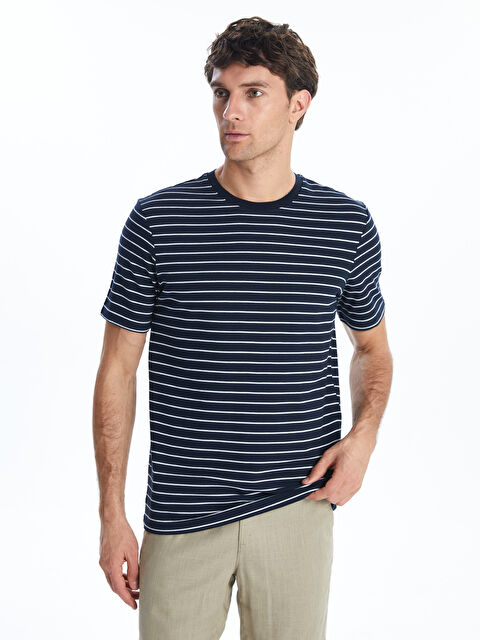 LCWAIKIKI Classic Bisiklet Yaka Çizgili Erkek Tişört - S57190Z8-RFH