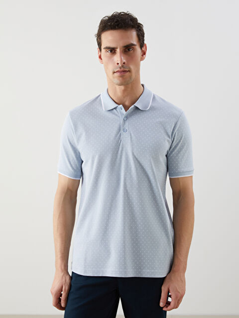 LCWAIKIKI Classic Polo Yaka Kısa Kollu Desenli Pike Erkek Tişört - S57226Z8-Z2P