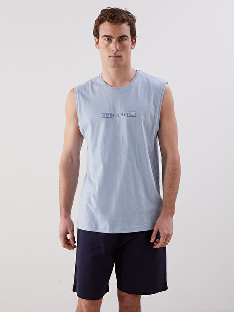 LC WAIKIKI Bisiklet Yaka Baskılı Penye Erkek Pijama Üst - S57257Z8-FFH