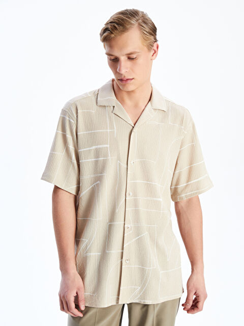 LCW Vision Regular Fit Kısa Kollu Desenli Erkek Gömlek - S57288Z8-HZZ