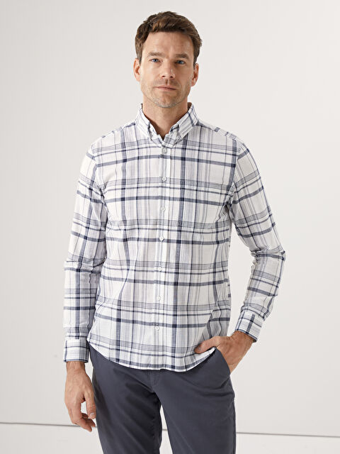LCWAIKIKI Classic Regular Fit Uzun Kollu Ekose Erkek Gömlek - S57299Z8-LPT